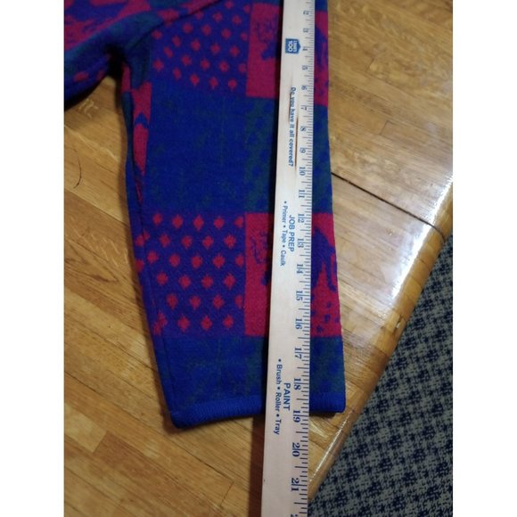 Tundra Canada cardigan virgin wool full zip reindeer red green purple oversized - Picture 7 of 9